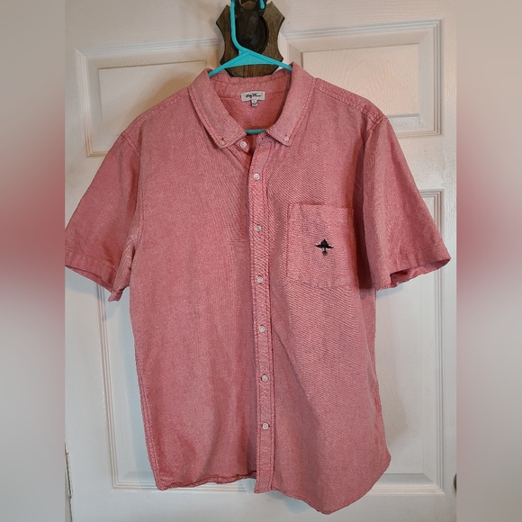 LRG Woven Woman's Short Sleeve Blouse, Size: Large Color: Pink - Picture 3 of 16